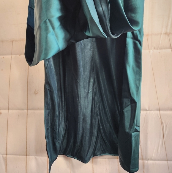 Revelry Skye Satin Bridesmaid Cowl Neck Maxi Dress Classic Emerald - 714 Size 2 - Picture 7 of 13